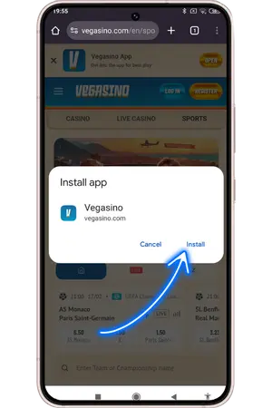 Final install confirmation for Vegasino web app